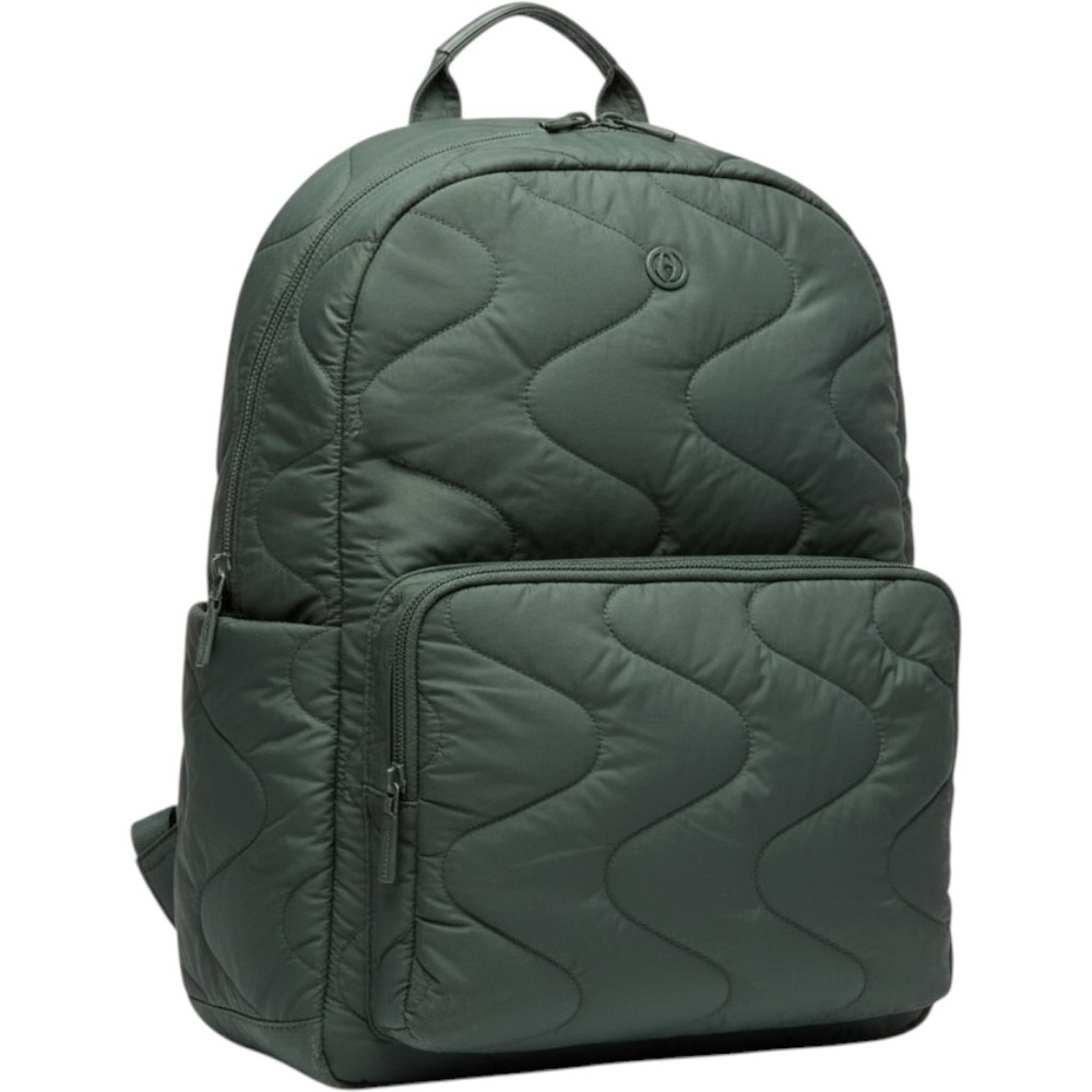Joan & David Quilted Backpack Dark Green Laptop Bag Padded Straps Travel Bag